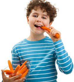 Boy Eating Carrots